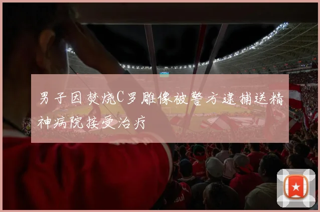 男子因焚烧C罗雕像被警方逮捕送精神病院接受治疗